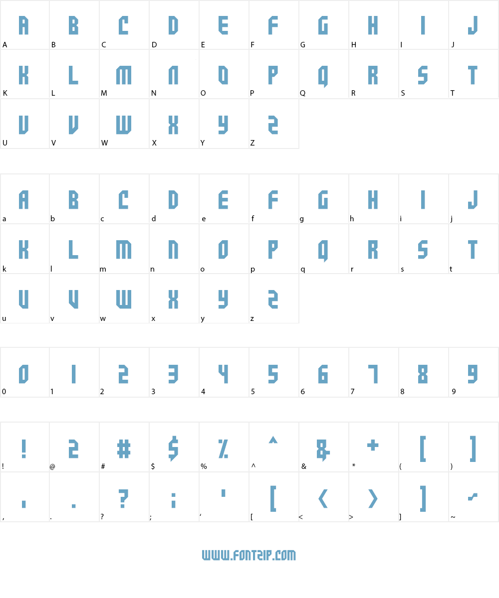 Space Crusader Font Character